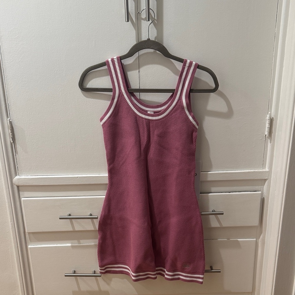 ALO Yoga Tennis Club Sweater Knit Dress size small pink wild rose - Picture 7 of 10